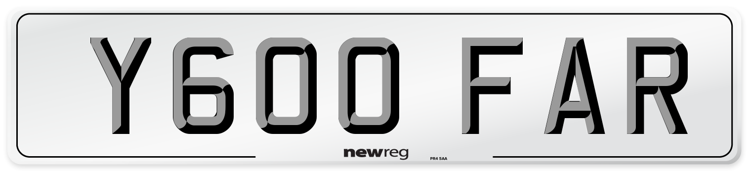 Y600 FAR Number Plate from New Reg